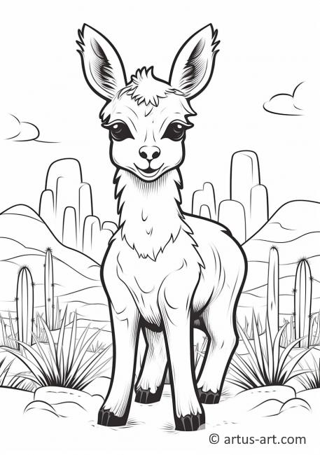 Page de coloriage de mignons Vicunas